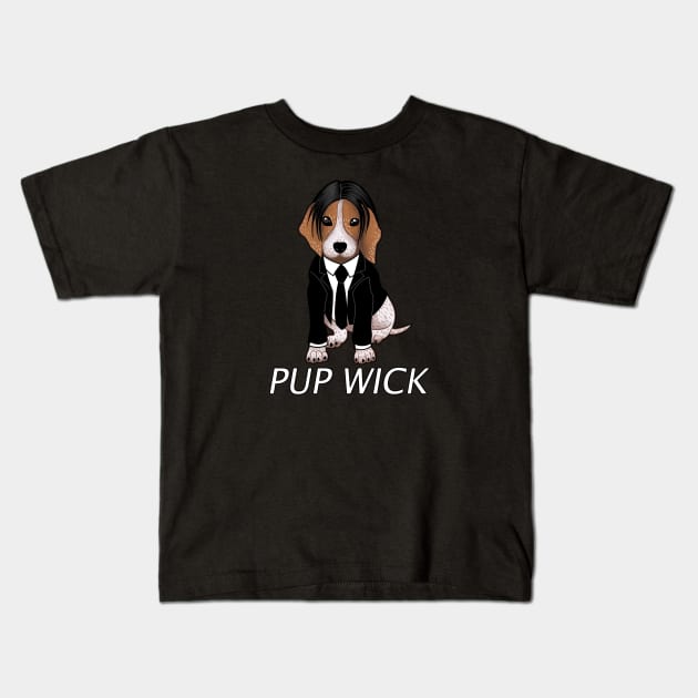 Pup Wick Kids T-Shirt by nickbeta